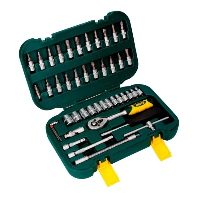 Kit carraca / vasos y puntas 1/4" 45 piezas Mota