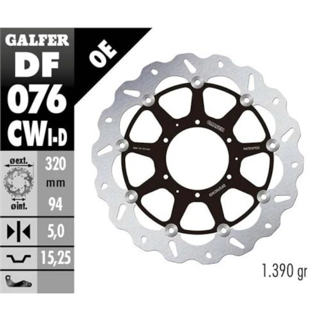 Disco de freno delantero wave flotante derecho Honda CBR 1000 RR Fireblade 08-16 Galfer