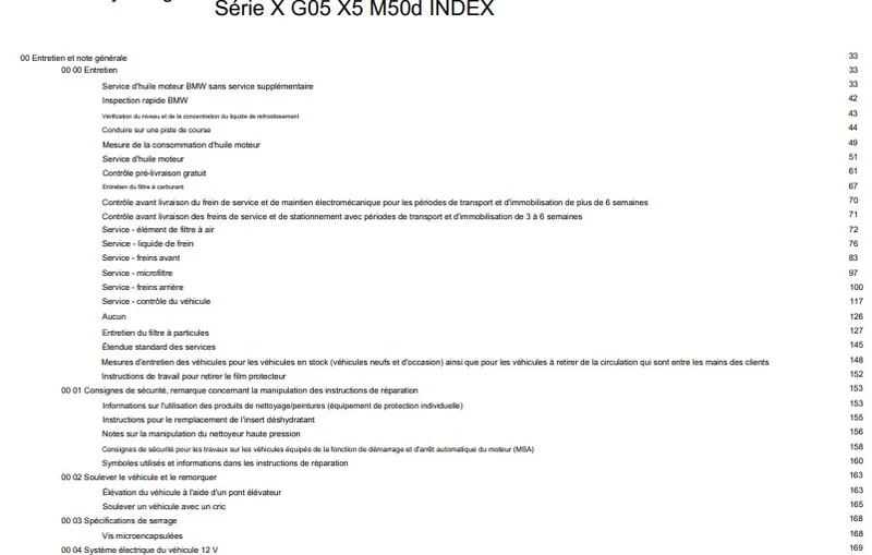 Manuel d'atelier BMW X5 G05 m50d 2019 2023 français