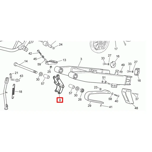 Soporte motor trasero Rieju Tango 50