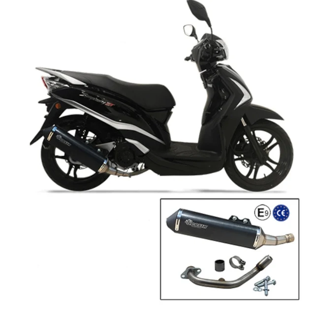 Escape Sym Symphony 125i E4 16-20 JCosta homologado - Aluminio negro