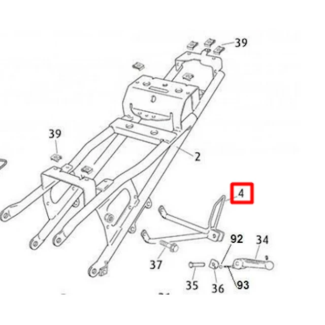 Soporte estribera pasajero izquierda Rieju RS3 50