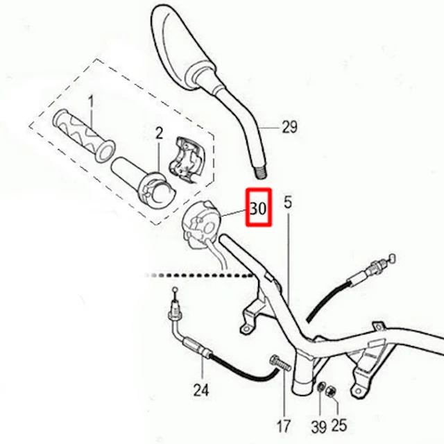 Conmutador derecho Rieju RS / RS1 Evolution 50