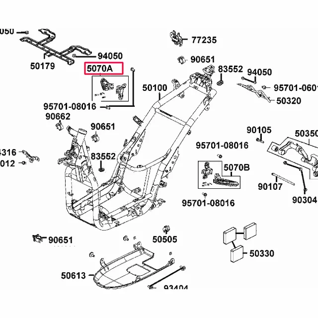 Estribera pasajero derecha Kymco People 125/150