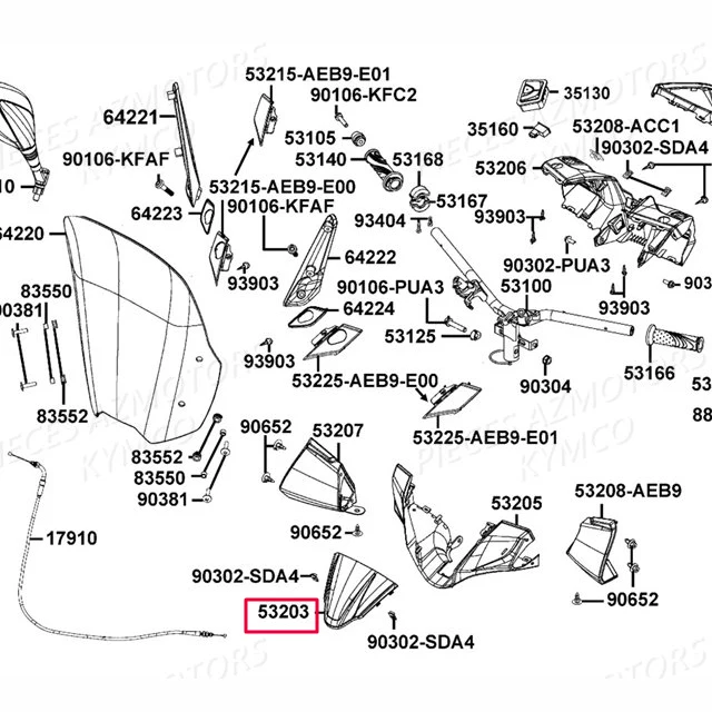 Tapa superior panel instrumentos Kymco People 125/150 - Marrón