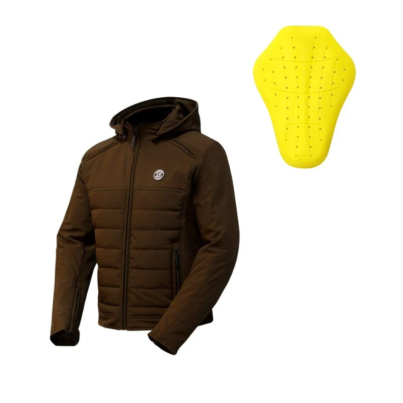 Blouson de moto homme - Softshell marron