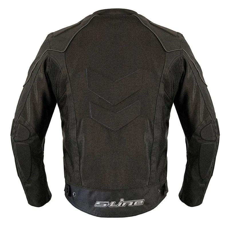 Blouson moto homme été - S-Line noir