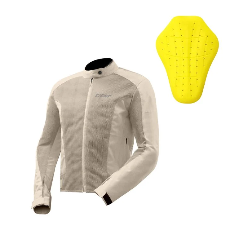 Blouson moto homme été - EIGHT Aero beige