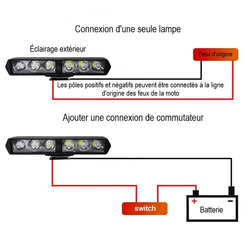 Rampe moto LED longue portée