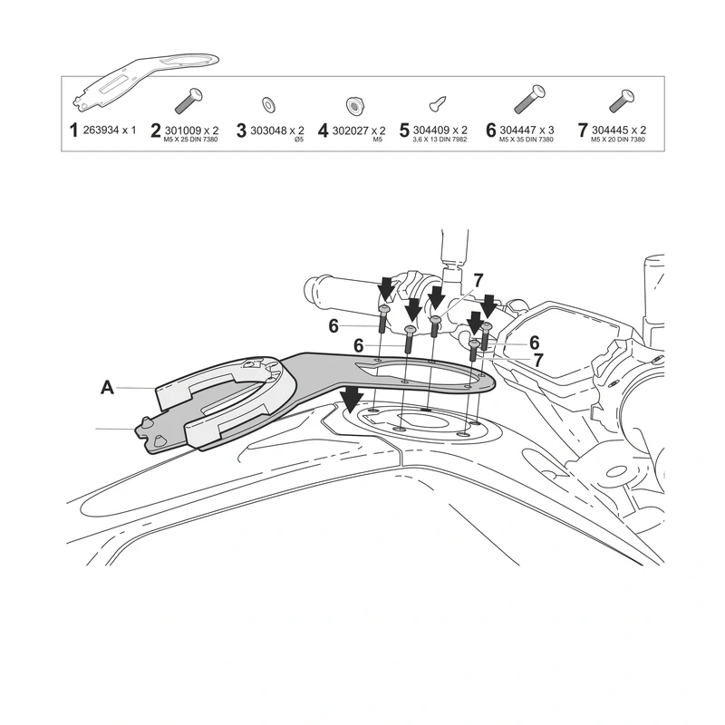 Fijación bolsa depósito Click system Shad Yamaha MT07 18-24