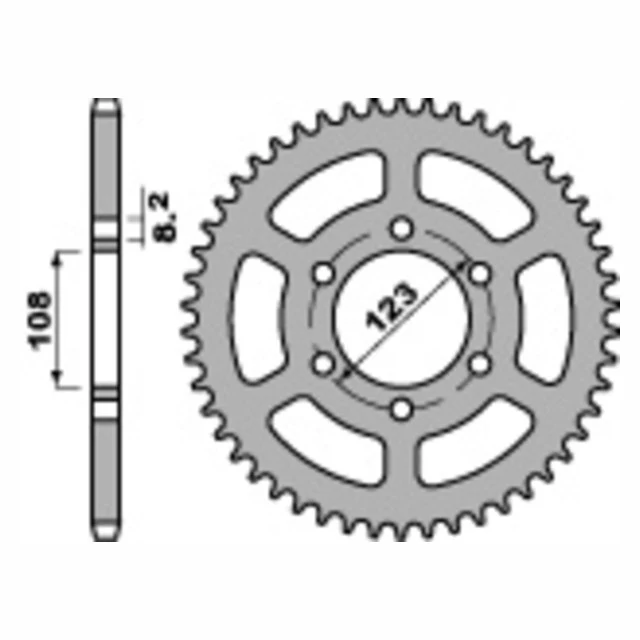 Corona de transmisión Derbi GPR 125 2T Z-49 paso 428 PBR