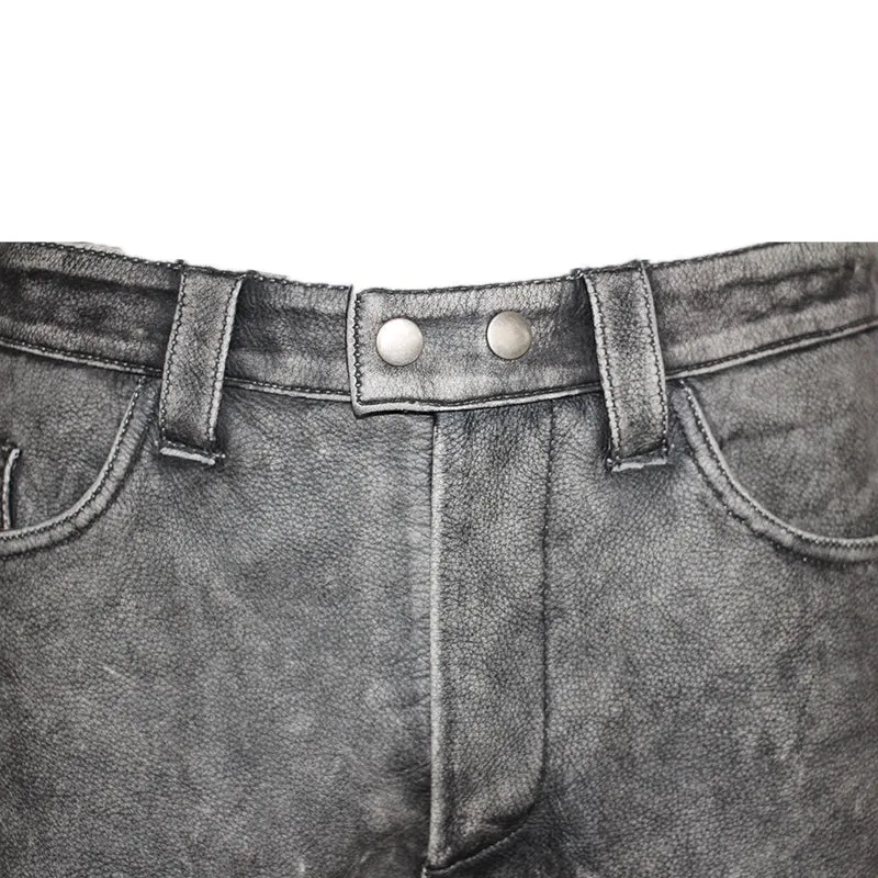 Pantalon de moto en cuir pour homme motard