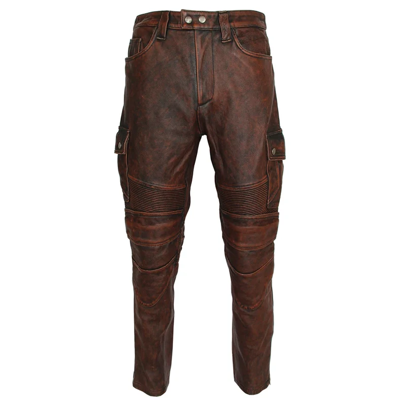 Pantalon de moto en cuir pour homme motard