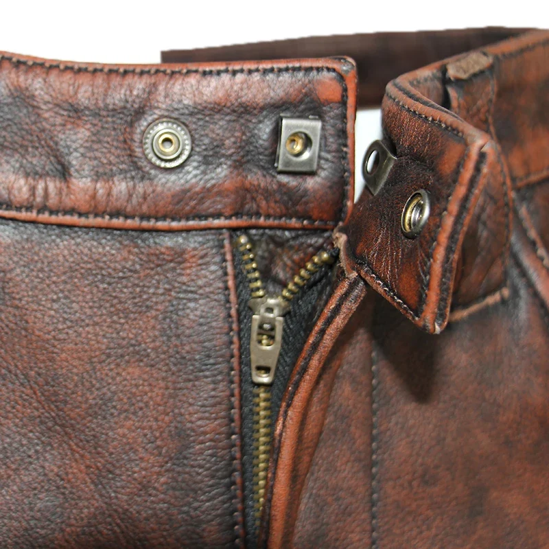 Pantalon de moto en cuir pour homme motard