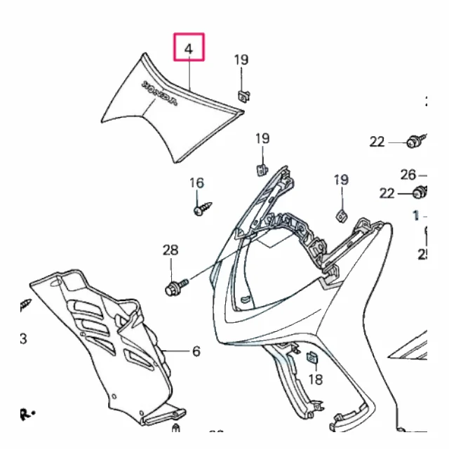 Frontal superior Honda Dylan 125/150