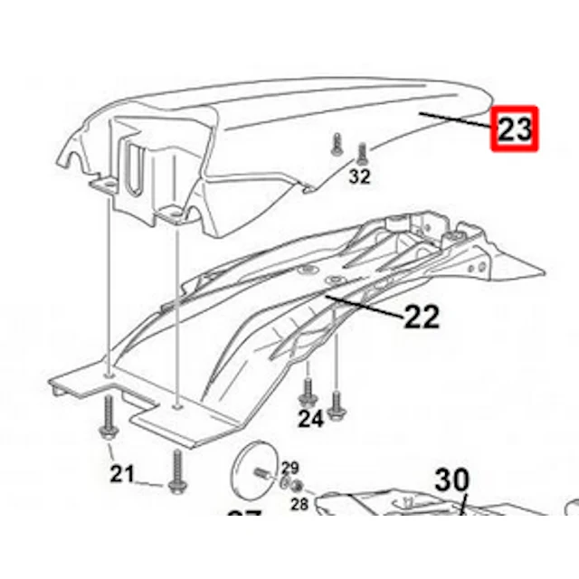 Guardabarros trasero Rieju MRT 125 - negro