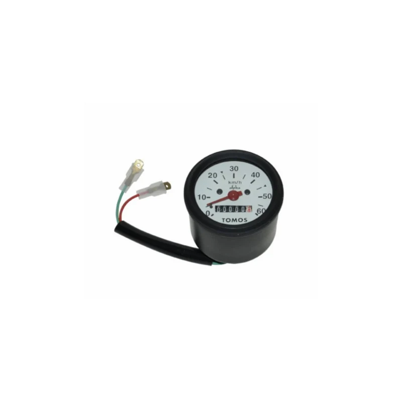 Compteur de vitesse KM Tomos Original 60 mm blanc pour Quadro, Tomos 234355