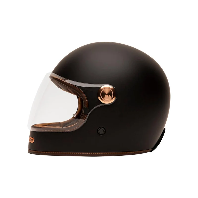 Casque intégral moto - Fullmoon 2 noir mat marron