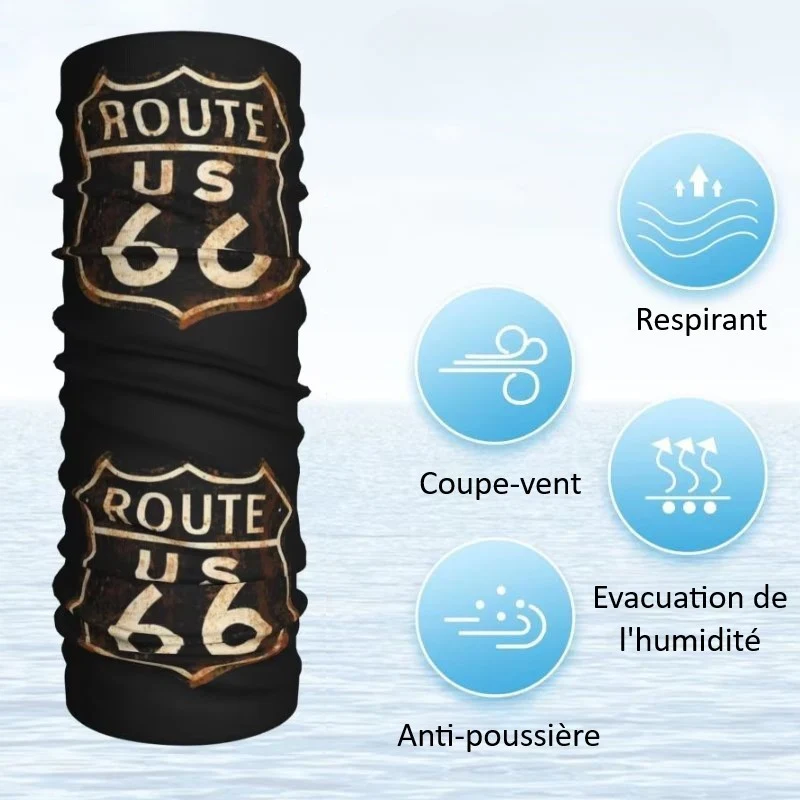 Tour de cou moto - Plaque vintage Route 66