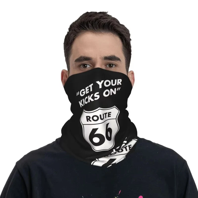 Tour de cou moto noir - Get your Kicks on Route 66