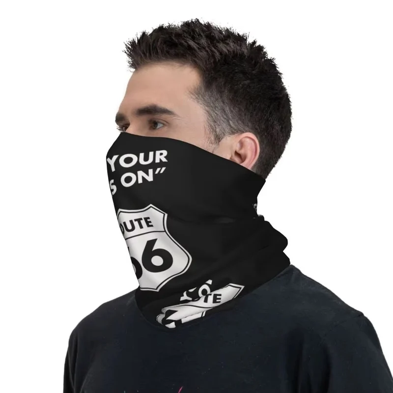 Tour de cou moto noir - Get your Kicks on Route 66