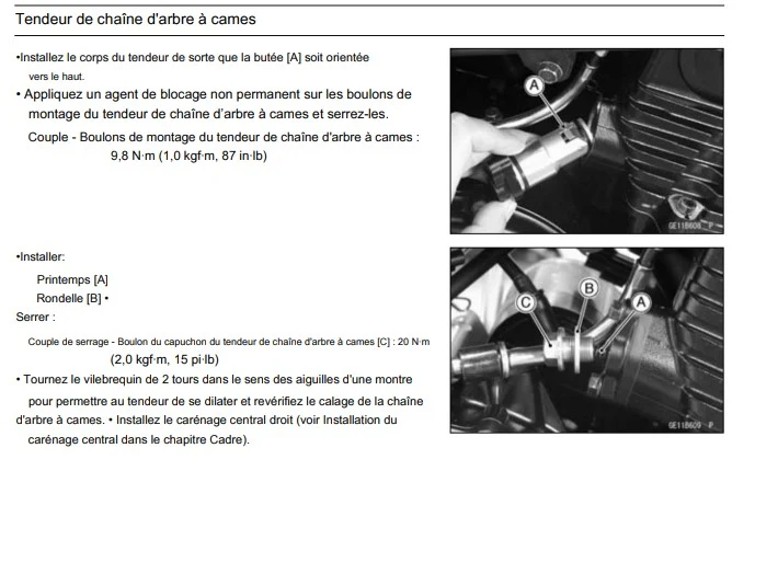 Manuel d'atelier kawasaki ER6F 2012 français