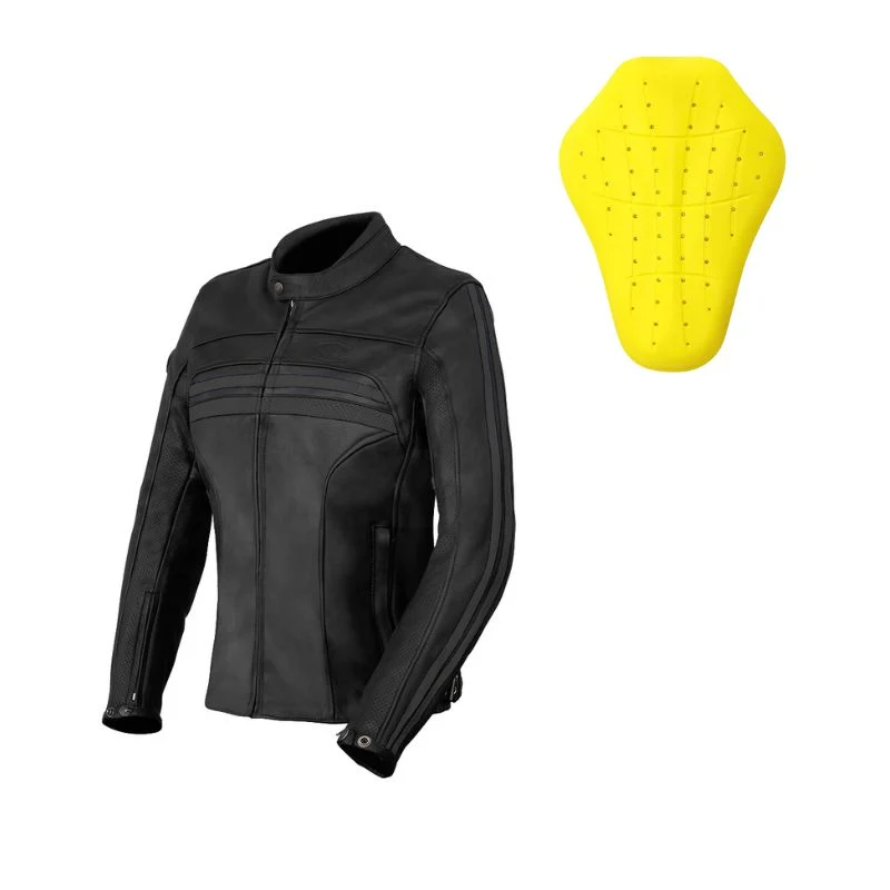 Blouson de moto en cuir femme - Enfield noir