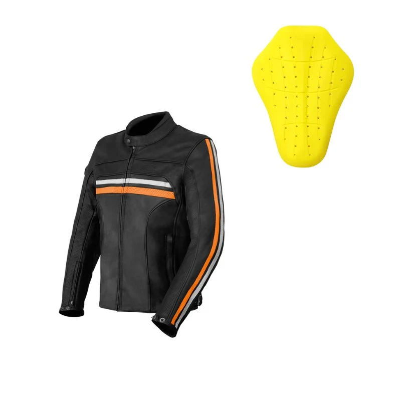 Blouson de moto homme A - Enfield orange & beige