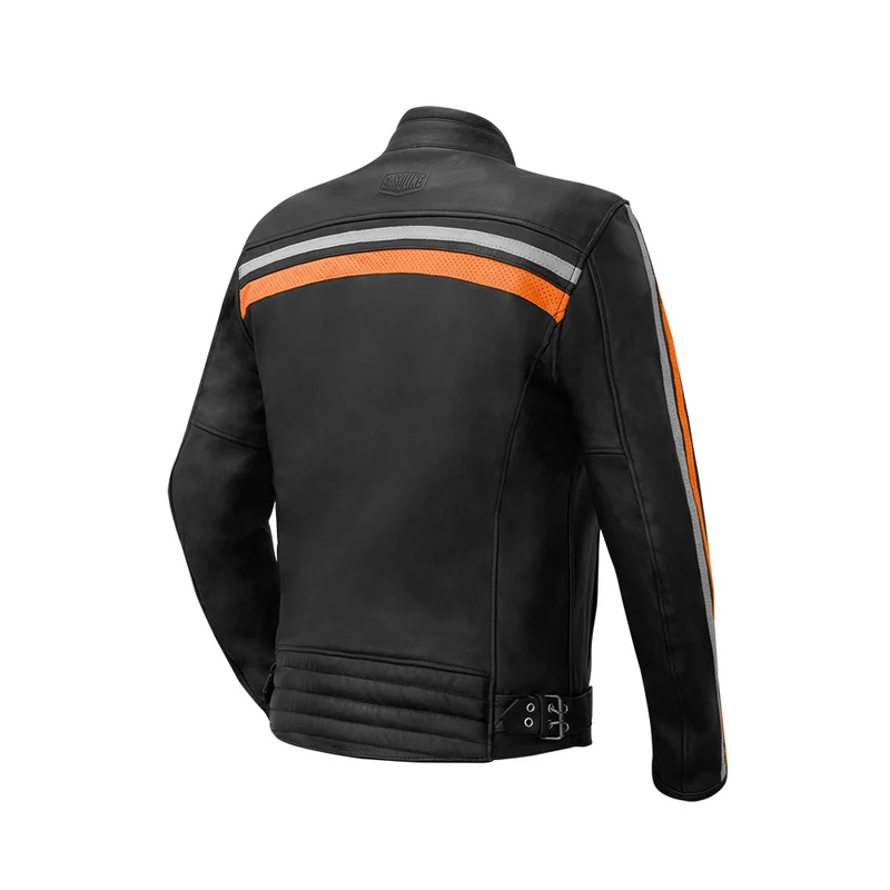 Blouson de moto homme A - Enfield orange & beige