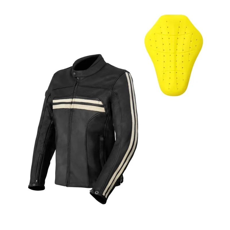 Blouson de moto homme A - Enfield bandes beige