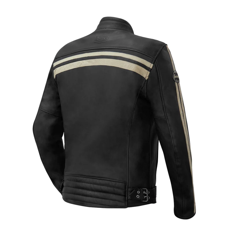 Blouson de moto homme A - Enfield bandes beige