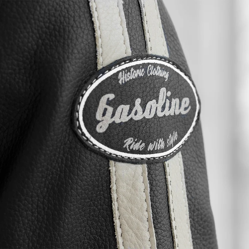 Blouson de moto homme A - Enfield bandes beige