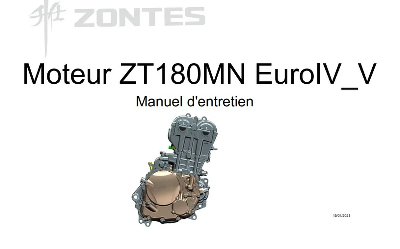 Manuel d'atelier Zontes ZT 350 R R1 2022 français