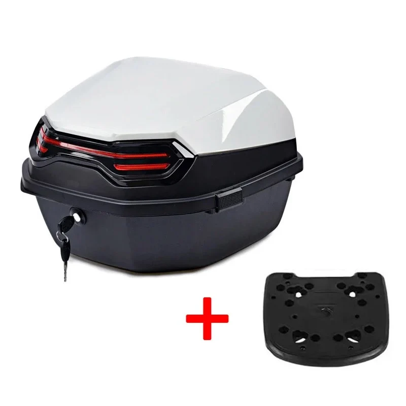 Top case moto bleu - Blanc 30L