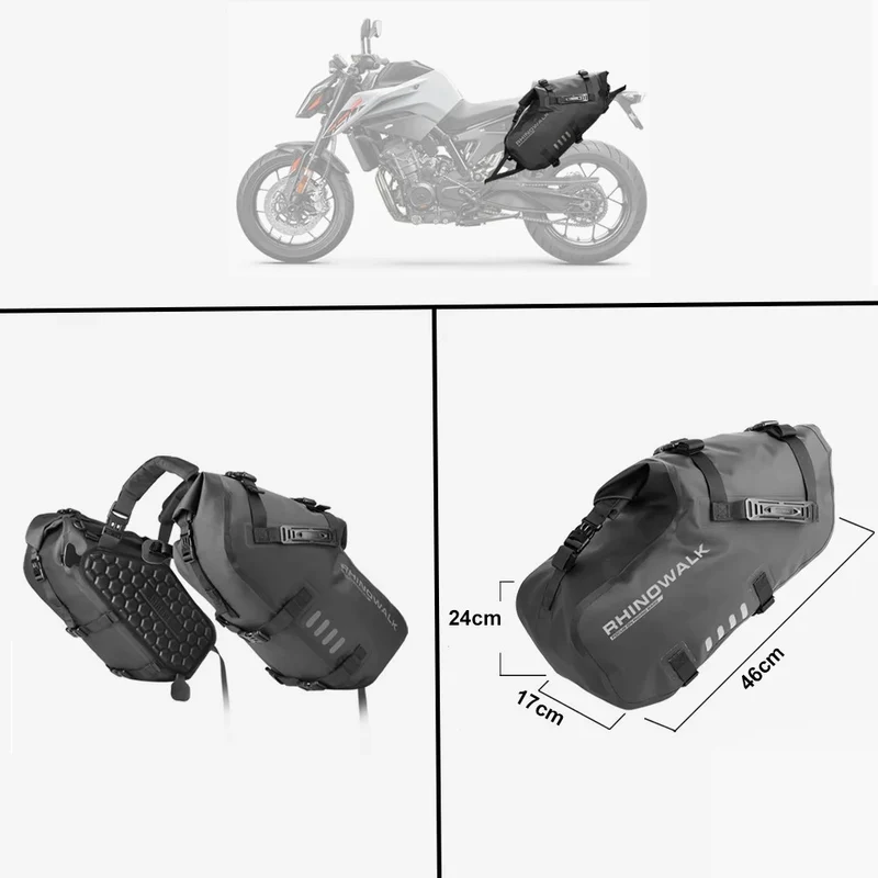 Sacoche cavaliere moto étanche 18L 28L 48L