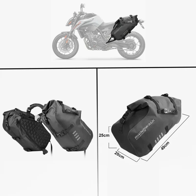 Sacoche cavaliere moto étanche 18L 28L 48L