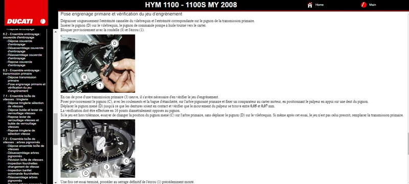 Manuel d'atelier Ducati 1100 hypermotard 2008 pdf français