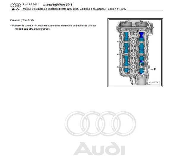 manuel d'atelier Audi A6 RS6 A7 2011 2018 français