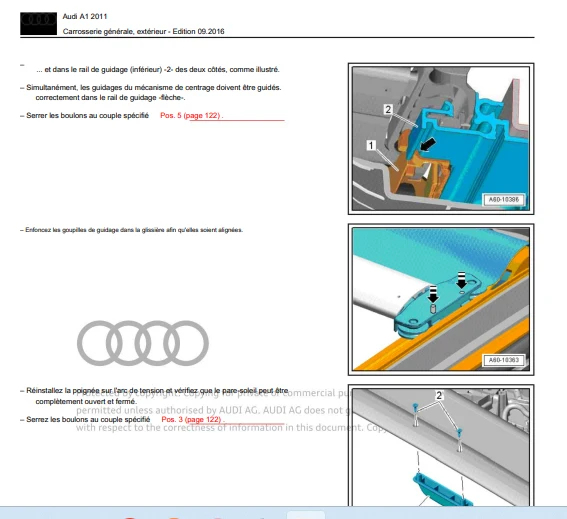 Manuel d'atelier Audi A1 2011 2018 en français