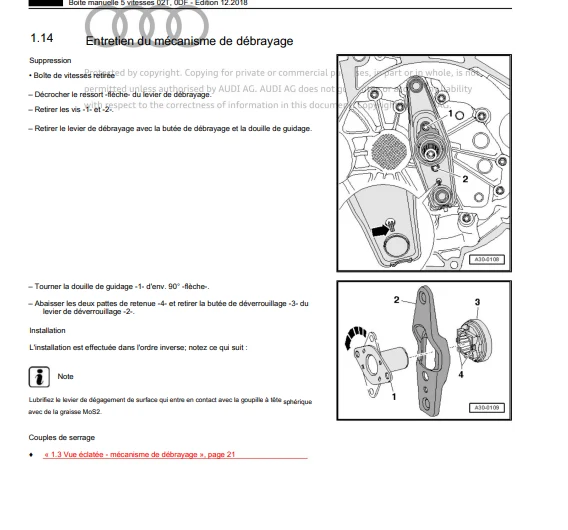 Manuel d'atelier Audi A1 2011 2018 en français