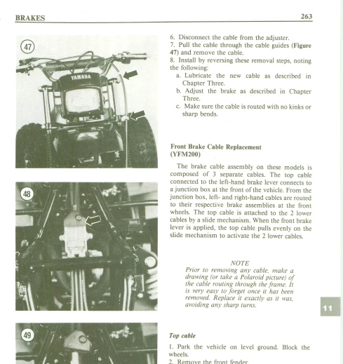 Manuel d'atelier Yamaha YFM Moto 4 220 225