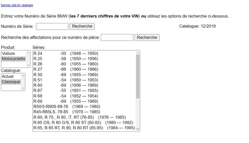Catalogue de pîèces BMW 1948 2020