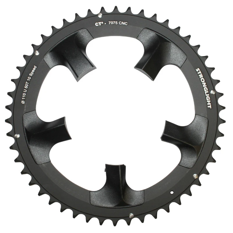 Plateau Route 5 branches Ø 110 Pour Shimano Ultegra 6750 Stronglight 50 dents Extérieur Noir Ct2 10V.