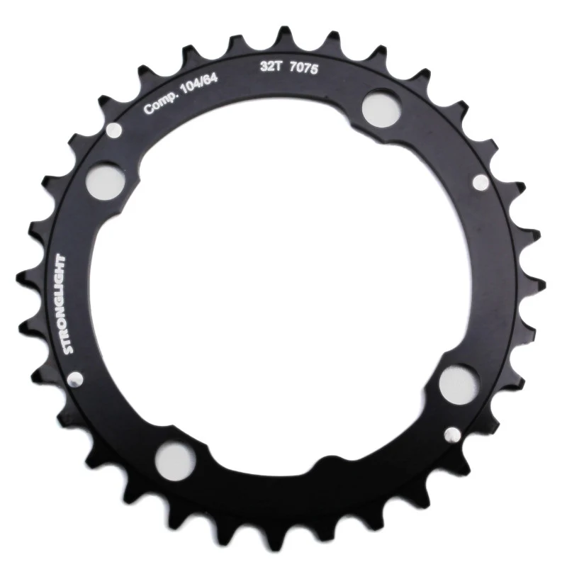 Plateau VTT 4 branches Ø 104 Stronglight Triple 32 dents Milieu Noir Alu - Épaisseur 4 mm 8-9V.