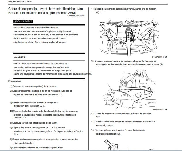 manuel d'atelier Suzuki SX4 en français