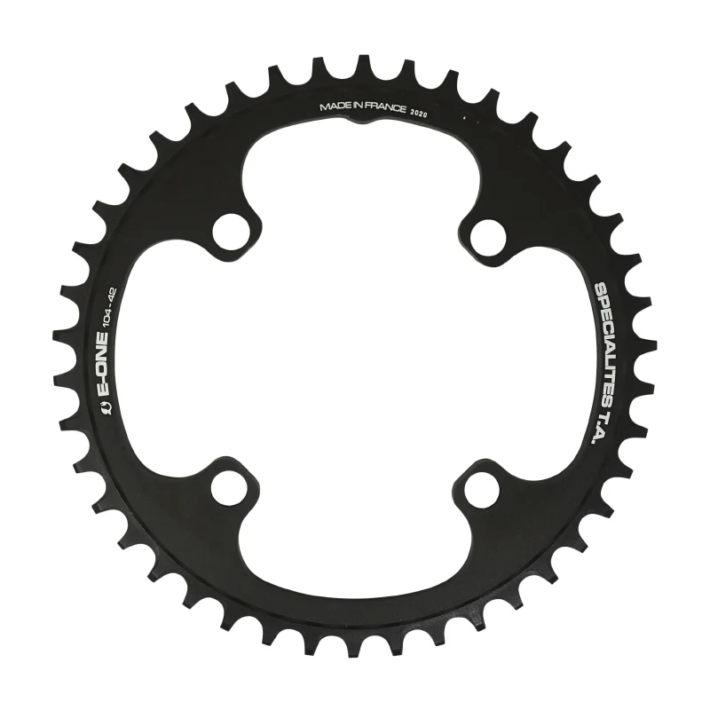 Plateau VAE-E-Bike 4 branches Ø 104 Pour Bosch - Brose - Yamaha - Giant - Shimano E-Steps Ta E-One 42 dents Mono Noir Alu 7075 Narrow Wide