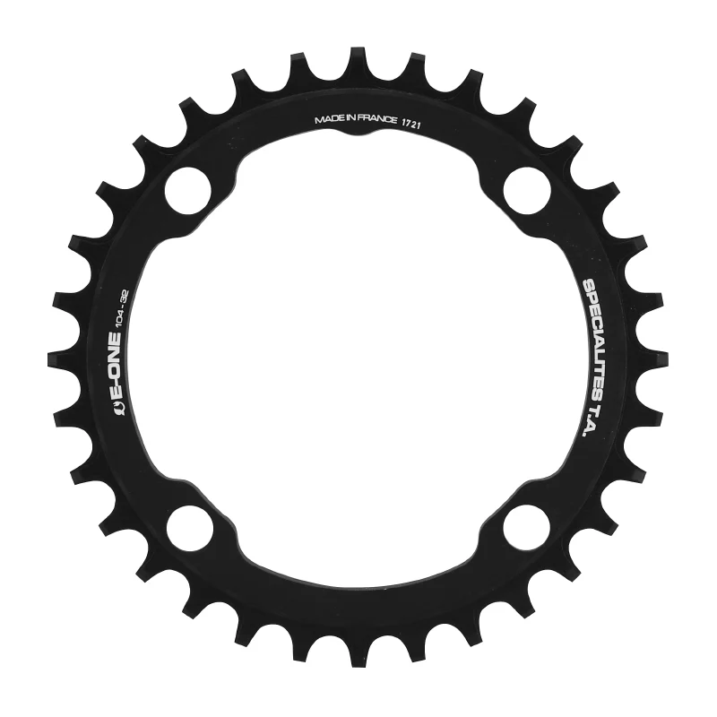 Plateau VAE-E-Bike 4 branches Ø 104 Pour Bosch - Brose - Yamaha - Giant - Shimano E-Steps Ta E-One 32 dents Mono Noir Alu 7075 Narrow Wide