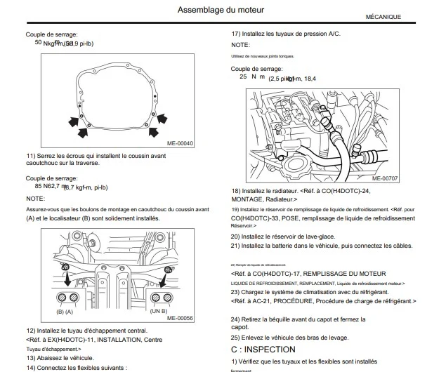Manuel d'atelier Subaru Impreza dont STI 2006 en français