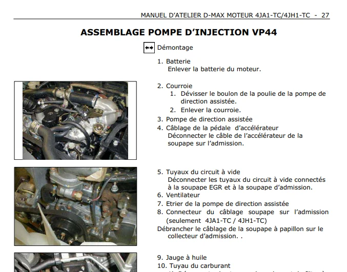 Manuel d'atelier Isuzu D-max 2007 français