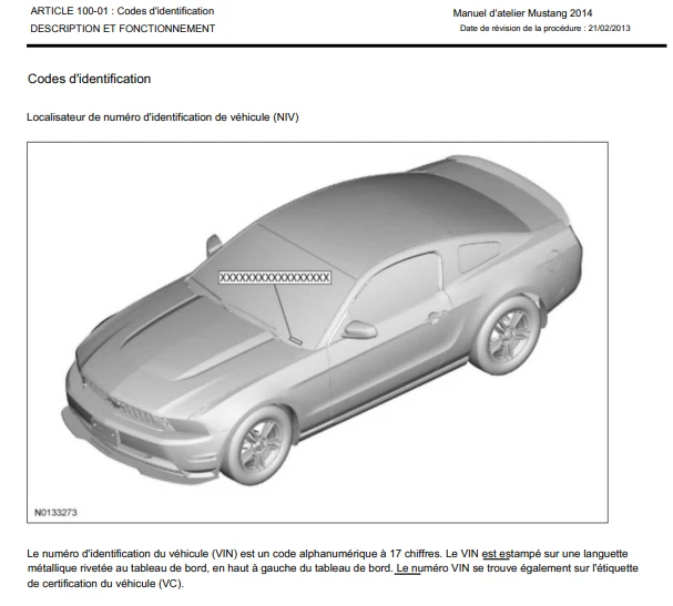 manuel d'atelier Ford Mustang 2013 2014 en français
